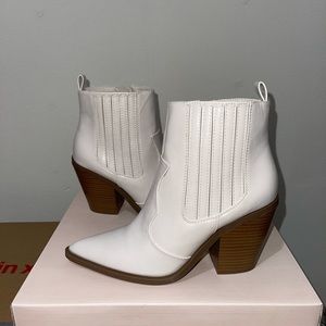 Western white booties
